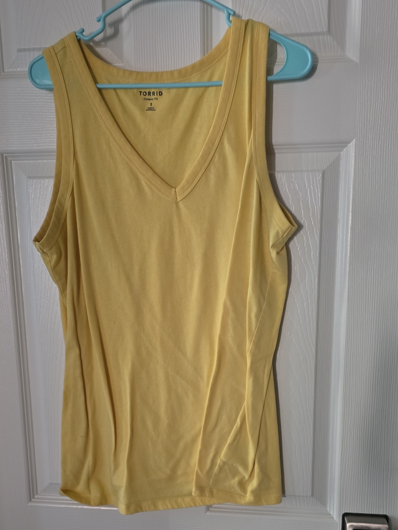 Torrid Pale Yellow V-Neck Tank Top